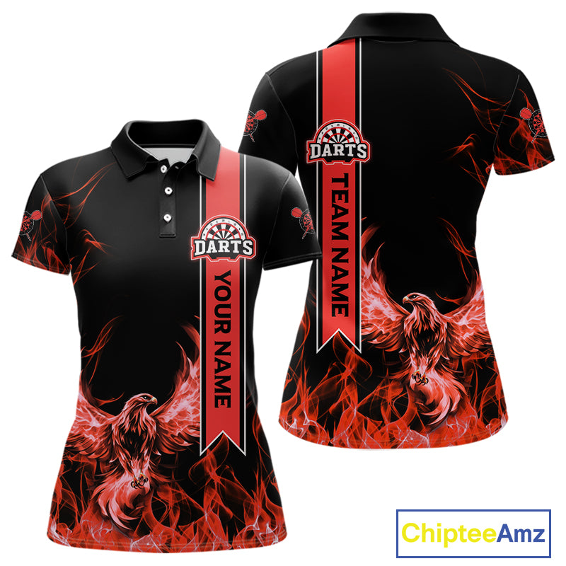 Custom Purple Flames Eagle Dart Shirts For Women Eagle Dart Team Jerseys Personalized NYN1108