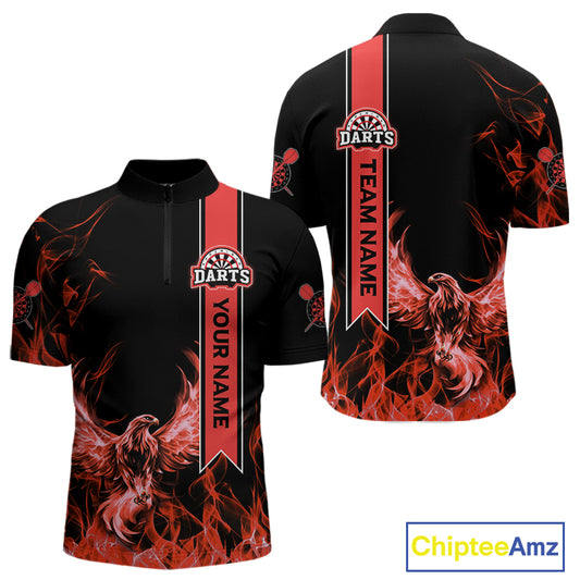 Custom Red Flames Eagle Dart Shirts For Men Eagle Dart Team Jerseys Personalized NYN1109