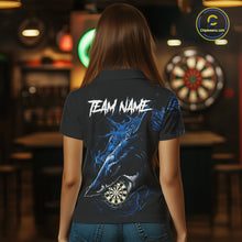 Load image into Gallery viewer, Personalized Blue Horror Shark Women Darts Polo League Shirts Funny Grunge Dart Jerseys NYN2218