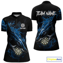 Load image into Gallery viewer, Personalized Blue Horror Shark Women Darts Polo League Shirts Funny Grunge Dart Jerseys NYN2218