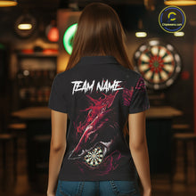 Load image into Gallery viewer, Personalized Red Horror Shark Women Darts Polo League Shirts Funny Grunge Dart Jerseys NYN2219