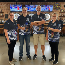 Load image into Gallery viewer, Funny Blue Smoke Cobra Women Darts Polo &amp; Quarter-Zip Shirt Custom Graffiti Dart Team Jerseys NYN3078