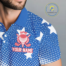 Load image into Gallery viewer, Red, Blue And White American Flag Golf Polo Shirts For Men Custom Patriot Golf Team Tournament NYN3255