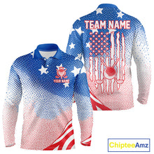 Load image into Gallery viewer, Red, Blue And White American Flag Golf Polo Shirts For Men Custom Patriot Golf Team Tournament NYN3255
