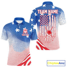 Load image into Gallery viewer, Red, Blue And White American Flag Golf Polo Shirts For Men Custom Patriot Golf Team Tournament NYN3255