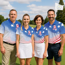 Load image into Gallery viewer, Red, Blue And White American Flag Golf Polo Shirts For Men Custom Patriot Golf Team Tournament NYN3255