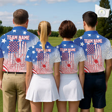 Load image into Gallery viewer, Red, Blue And White American Flag Golf Polo Shirts For Men Custom Patriot Golf Team Tournament NYN3255