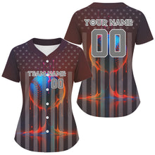 Load image into Gallery viewer, Women's Baseball Jersey Personalized US Flag Patriotic Baseball, Youth Baseball Jerseys NYN1115