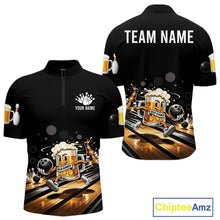 Load image into Gallery viewer, Personalized Beer Runner Funny Bowling Team Shirts For Men Bowling Polo &amp; 1/4-Zip Jersey NYN2724