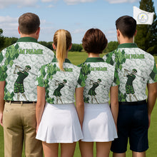 Load image into Gallery viewer, Funny Mens Golf Polo Shirt Custom Green Argyle Pattern Golf Ball Personalized Skull Golf Shirts NYN3100