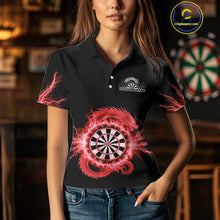 Load image into Gallery viewer, Custom Dragon Lighting Red Dartboard Dart Polo Jerseys For Women Dart Team Shirt NYN1724
