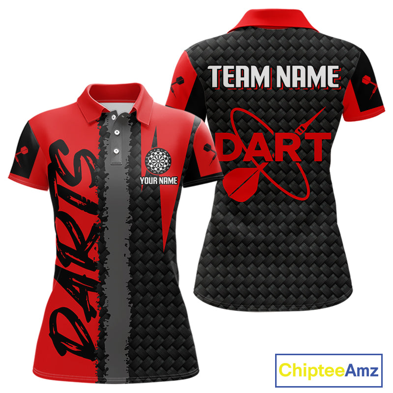 Women's Custom Dart Shirt - Maroon & Black Pattern With Bold Darts | Personalized Name NYN0326