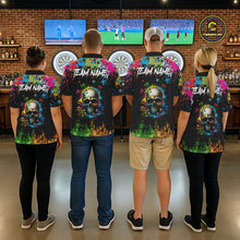 Load image into Gallery viewer, Custom Colorful Skull Dart Arrow Fire Flame Women Darts Polo League Shirts Dart Jerseys NYN2242