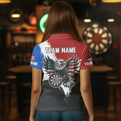 Personalized US Flag Eagle Custom Patriotic Dart Shirts For Women, Custom Dart Jerseys NYN0010