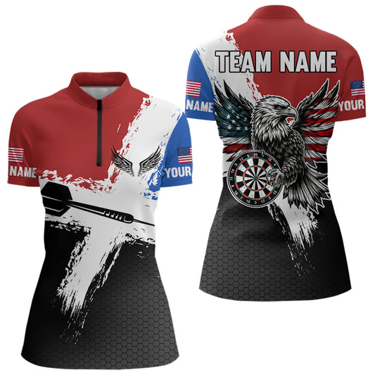 Personalized US Flag Eagle Custom Patriotic Dart Shirts For Women, Custom Dart Jerseys NYN0010