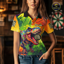 Load image into Gallery viewer, Colorful Dinosaur Funny Darts Shirt For Women Custom Splatter Paint Dart Outfits Jerseys NYN3116