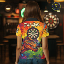 Load image into Gallery viewer, Colorful Dinosaur Funny Darts Shirt For Women Custom Splatter Paint Dart Outfits Jerseys NYN3116