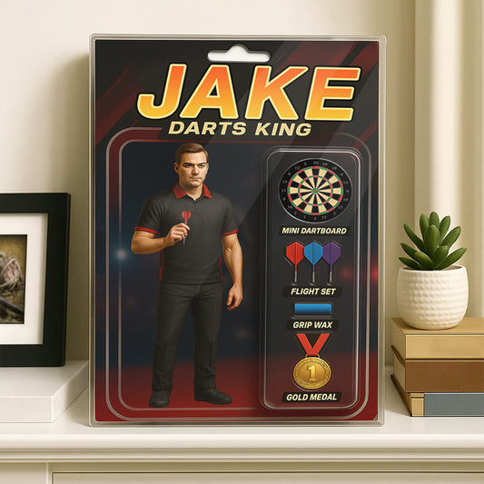 Darts King Toy Box Acrylic Plate Custom Face And Name For Darts Players, Darts Gift NYN0599