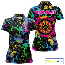 Load image into Gallery viewer, Custom Colorful Dartboard Funny Dart Polo Shirts For Women, Dart Team Jerseys NYN0792