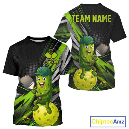 Custom  Funny Pickleball T-Shirts For Men, Grunge Pickle Playing Pickleball Tournament Shirt NYN3858