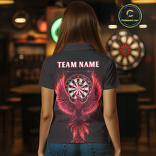 Load image into Gallery viewer, Custom Funny Flame Phoenix Red Dartboard Dart Women Polo Jerseys Outfits Dart Shirts NYN1744