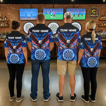 Load image into Gallery viewer, Blue Flames US Flag Eagle Freedom Darts Polo Shirt Personalized Patriotic Men Dart Team Jerseys NYN2538