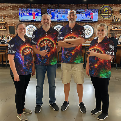 Colorful Lightning Funny Wolf Flame Dartboard Women Darts Polo Shirt Custom Outfits Dart Jerseys NYN2540