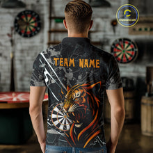 Load image into Gallery viewer, Custom Men's Dart Team Shirt - Fierce Tiger &amp; Dartboard - Personalized Name &amp; Team NYN0334