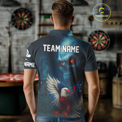 Custom Men Darts Shirt Personalized Smoke Skull Eagle Dartboard Dart Team Jerseys NYN1167