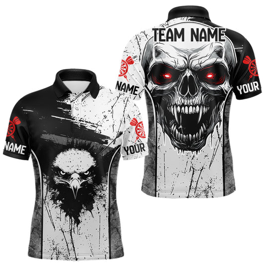 Personalized Eagle And Skull Grunge Style Dart Shirts For Men, Dart Team Jerseys NYN0016