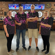 Load image into Gallery viewer, Black And Pink Flowers Smoke Butterflies Custom Women Darts Polo Shirts Dart Team Jerseys NYN2261