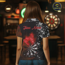 Load image into Gallery viewer, Custom Silver Butterfly Red Smoking Grunge Dartboard Men Darts Polo Shirts Dart Jerseys NYN2267