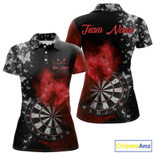 Load image into Gallery viewer, Custom Silver Butterfly Red Smoking Grunge Dartboard Men Darts Polo Shirts Dart Jerseys NYN2267
