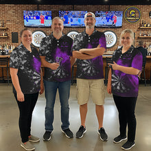 Load image into Gallery viewer, Custom Silver Butterfly Purple Smoking Grunge Dartboard Women Darts Polo Shirts Dart Jerseys NYN2268