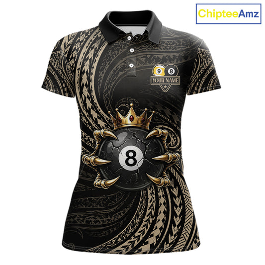 Tribal Pattern Billiard Shirts For Women Custom  Skull Crown 8 Ball And 9 Ball Billiard Team Jersey NYN3134