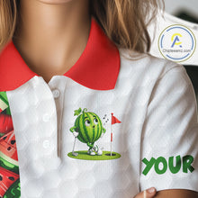 Load image into Gallery viewer, Custom Watermelon Golfer Funny Golf Team Outfits Watermelon Slices Golf Polo Golf Shirts For Women NYN3319