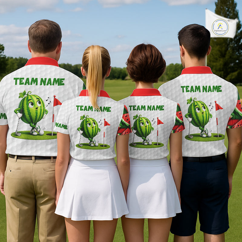 Custom Watermelon Golfer Funny Golf Team Outfits Watermelon Slices Golf Polo Golf Shirts For Men NYN3319