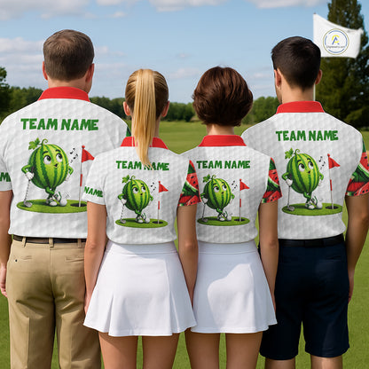 Custom Watermelon Golfer Funny Golf Team Outfits Watermelon Slices Golf Polo Golf Shirts For Men NYN3319