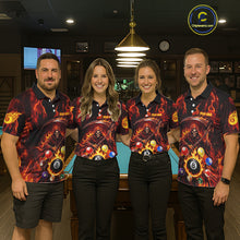 Load image into Gallery viewer, Grim Reaper 8 Ball Billiard Shirt For Men Custom Red Flames 8 Ball Pool Billiard Team Attire NYN3146