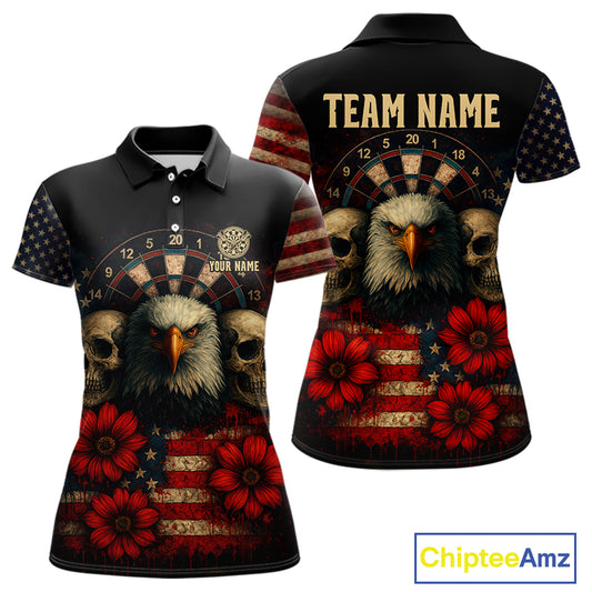 Personalized Eagle Darts Shirt - American Flag Patriotic Archery Jerseys For Women NYN1214