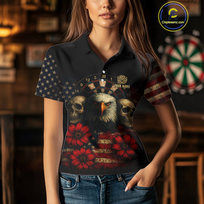 Personalized Eagle Darts Shirt - American Flag Patriotic Archery Jerseys For Women NYN1214