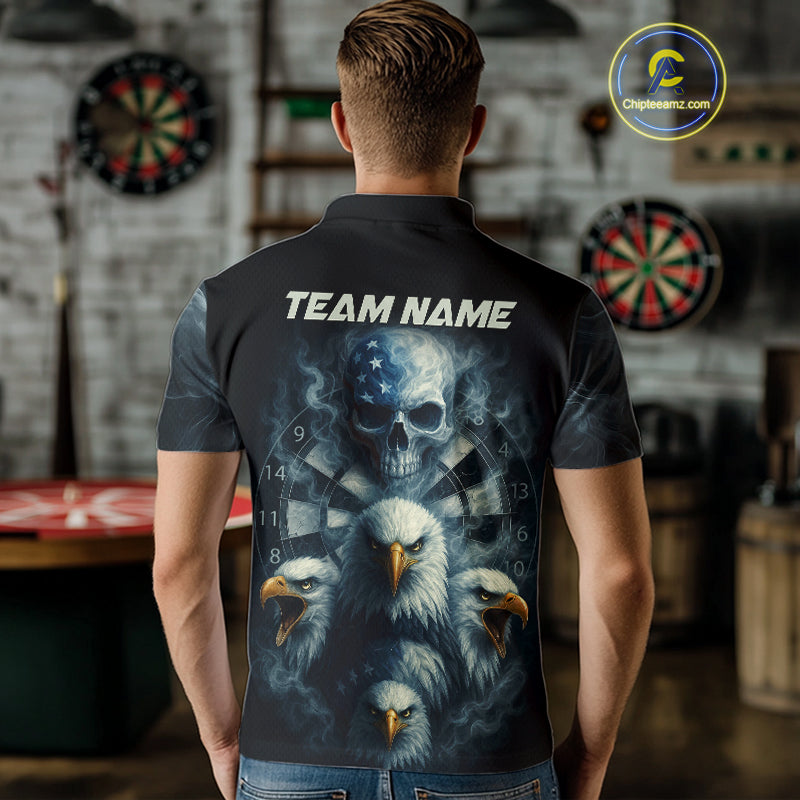 Personalized Eagles Skull Dart Shirt Custom Dartboard Team Dart Jerseys For Men NYN1217