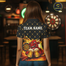 Load image into Gallery viewer, Bull &amp; Cheer Beers Dartboard Custom Funny Darts Polo Shirts Women Dart Team Jerseys | Black NYN2272