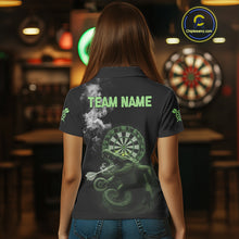 Load image into Gallery viewer, Black And Green Crocodile Grey Smoke Custom Dart Men Polo Shirt Funny Dart Jerseys NYN1790