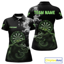 Load image into Gallery viewer, Black And Green Crocodile Grey Smoke Custom Dart Men Polo Shirt Funny Dart Jerseys NYN1790