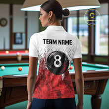 Load image into Gallery viewer, Red Splatter Paint 8 Ball Billiard League Shirts For Women Custom Name Billiard Team Jerseys NYN2287