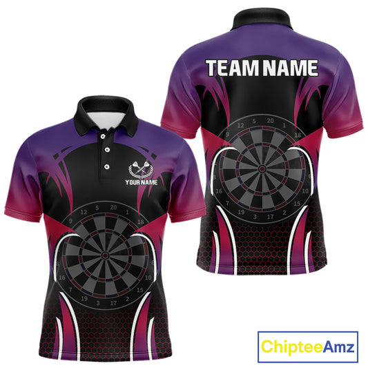 Colorful Gradient Dartboard Halftone Pattern Darts Shirt For Men - Custom Name NYN0384