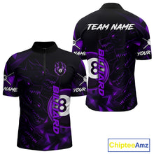 Load image into Gallery viewer, Purple Geometric Wolf 8 Ball Pool Claws Men Billiard Shirt Personalized Pool Balls Billiard Attire NYN2739