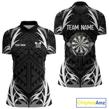 Load image into Gallery viewer, Personalized White And Black Dartboard Dart Shirts For Women Outfits Dart Team Jerseys NYN0041