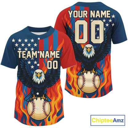 Men's Patriotic Baseball Jersey Custom US Flag Baseball Jersey For Newborns Personalized NYN1261
